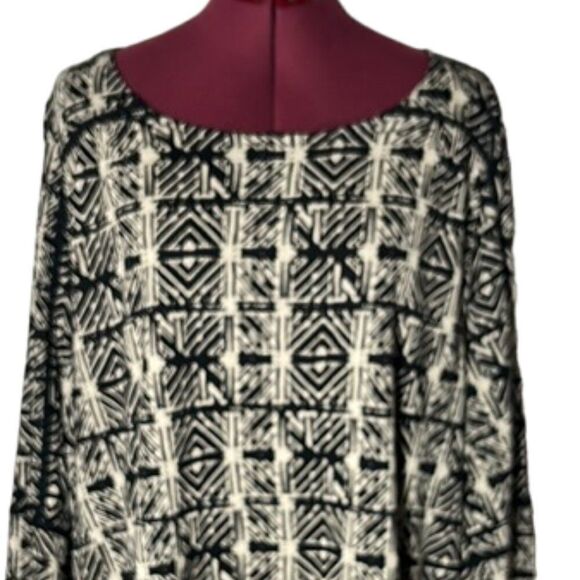 Lucky Brand 3X Top Shirt Womens Plus Size Black Aztec Print Flowy Boho NWOT - Picture 2 of 11